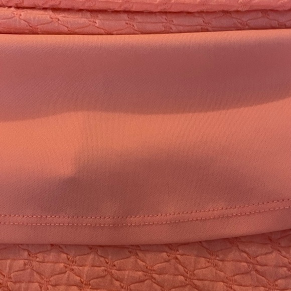 Large Mossimo pink coral color lined sleeveless A line flare stretch midi dress - Picture 11 of 14